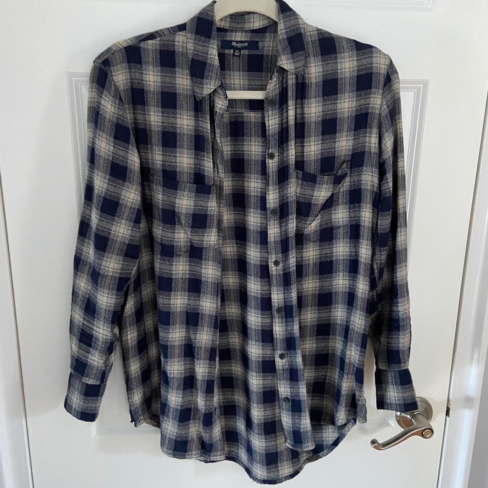 Madewell navy oversized flannel